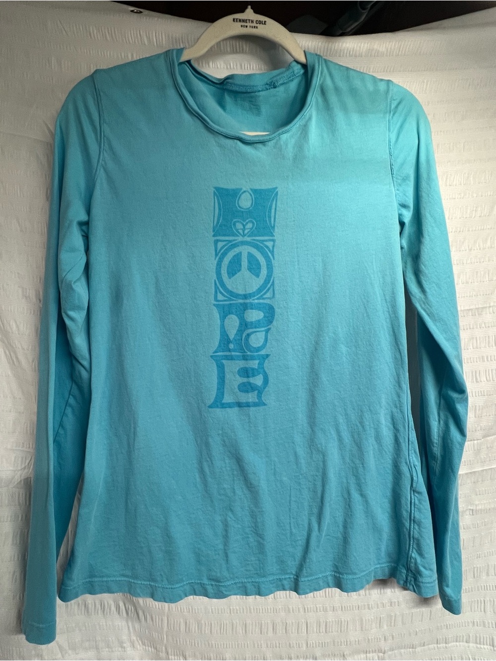 Lucky Brand- Ladies Long-Sleeve Turquoise 'Hope’ Graphic Tee